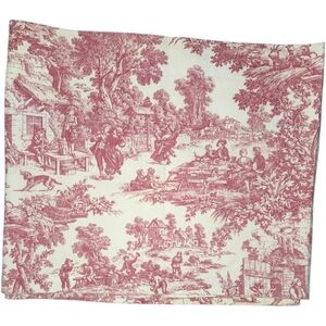 2 Red and Cream Country Life Single Valances